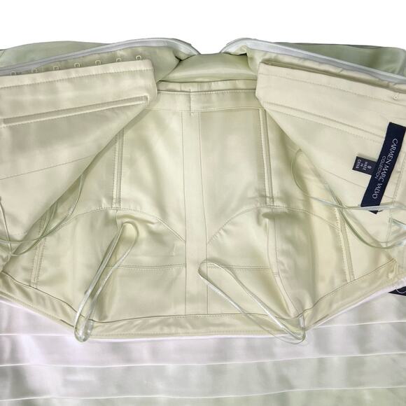 Carmen Marc Valvo Ombre Green White Y2K Sleeveless Mini Dress size 8 NEW Tags - Picture 7 of 13